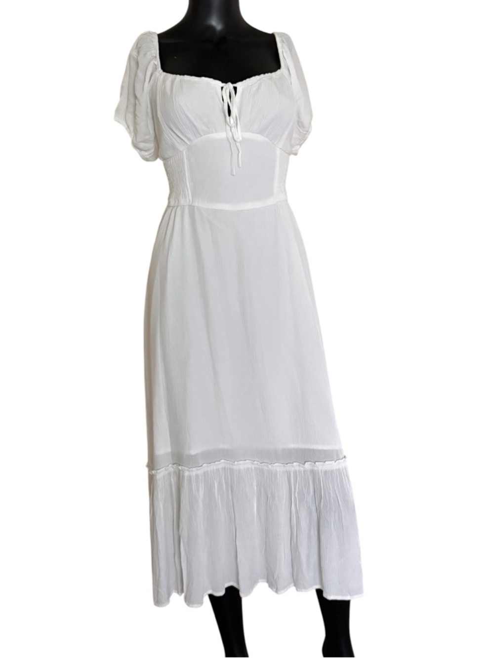 Live 4 Truth White Puff Sleeve Smocked Maxi Dress